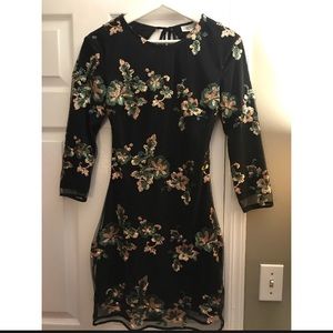 Floral Sequin Party Dress